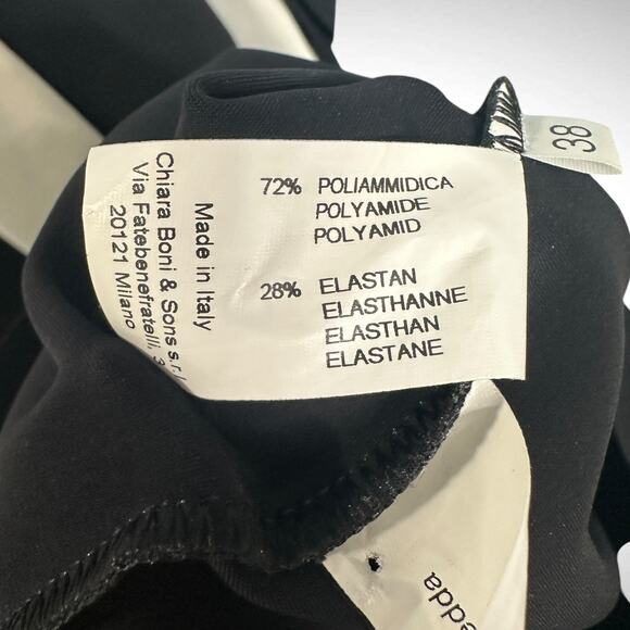 Chiara Boni Size 2 La Petite Robe Julita Cocktail Dress Black White Artsy Chic - Picture 9 of 10